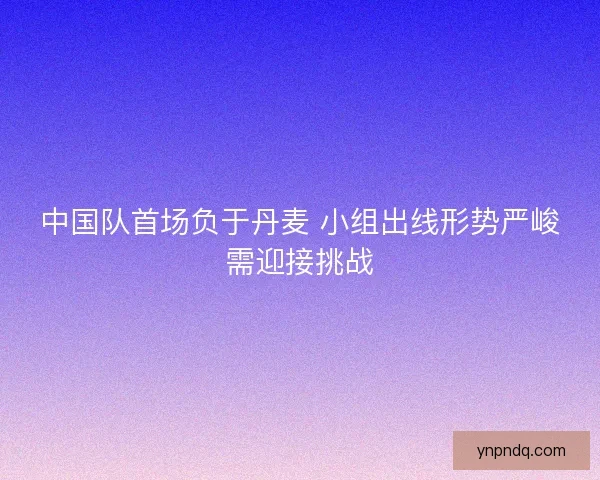 中国队首场负于丹麦 小组出线形势严峻需迎接挑战 中国队首场负于丹麦 小组出线形势严峻需迎接挑战
