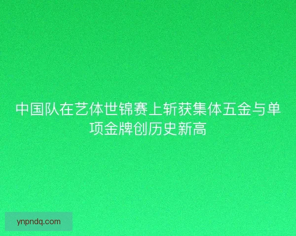 中国队在艺体世锦赛上斩获集体五金与单项金牌创历史新高 中国队在艺体世锦赛上斩获集体五金与单项金牌创历史新高