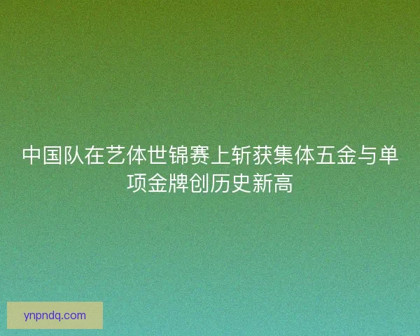 中国队在艺体世锦赛上斩获集体五金与单项金牌创历史新高 中国队在艺体世锦赛上斩获集体五金与单项金牌创历史新高