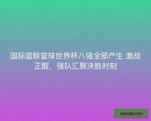 国际篮联篮球世界杯八强全部产生 激战正酣,强队汇聚决胜时刻 国际篮联篮球世界杯八强全部产生 激战正酣,强队汇聚决胜时刻